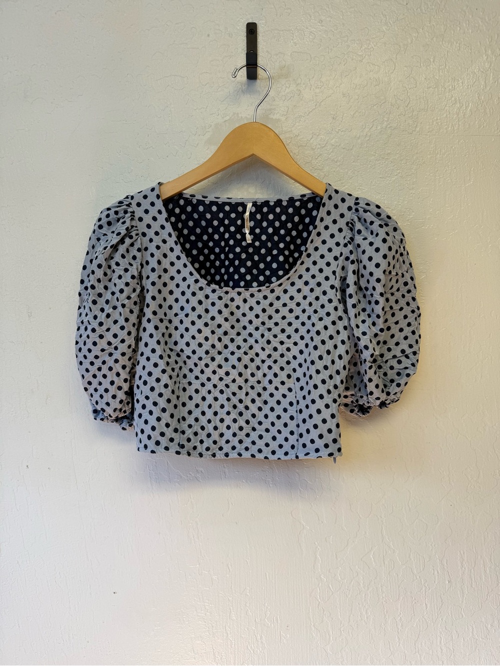 Free People Polka Dot Puff sleeve